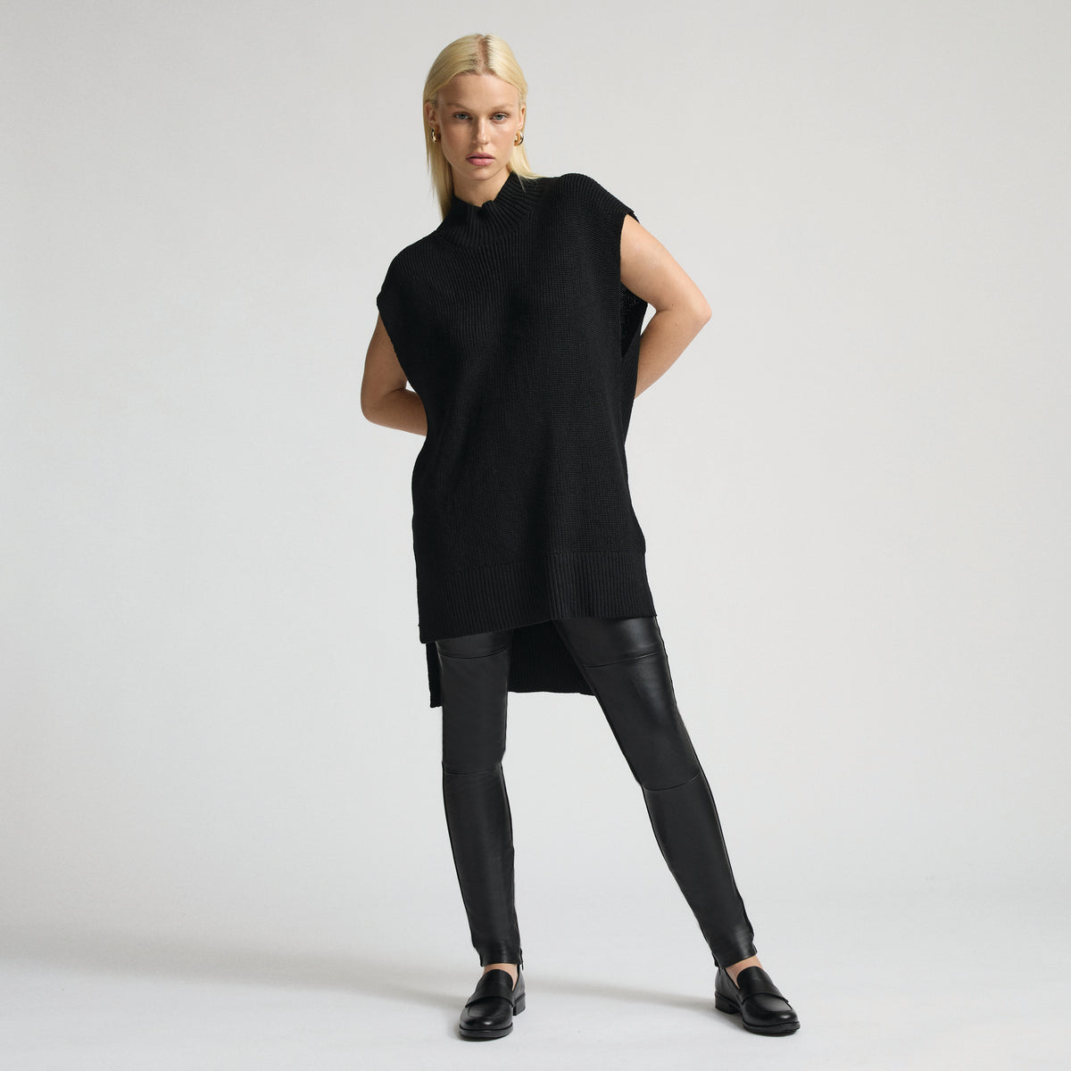 Ruby Leather Legging - Jet Black