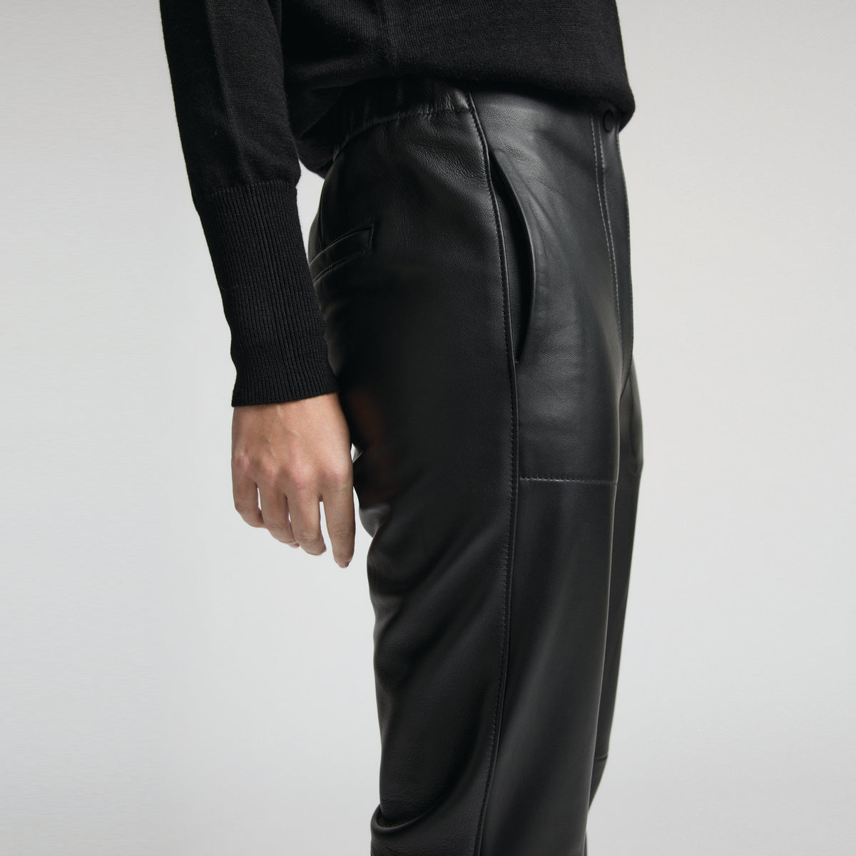 Harper Leather Pant - Jet Black