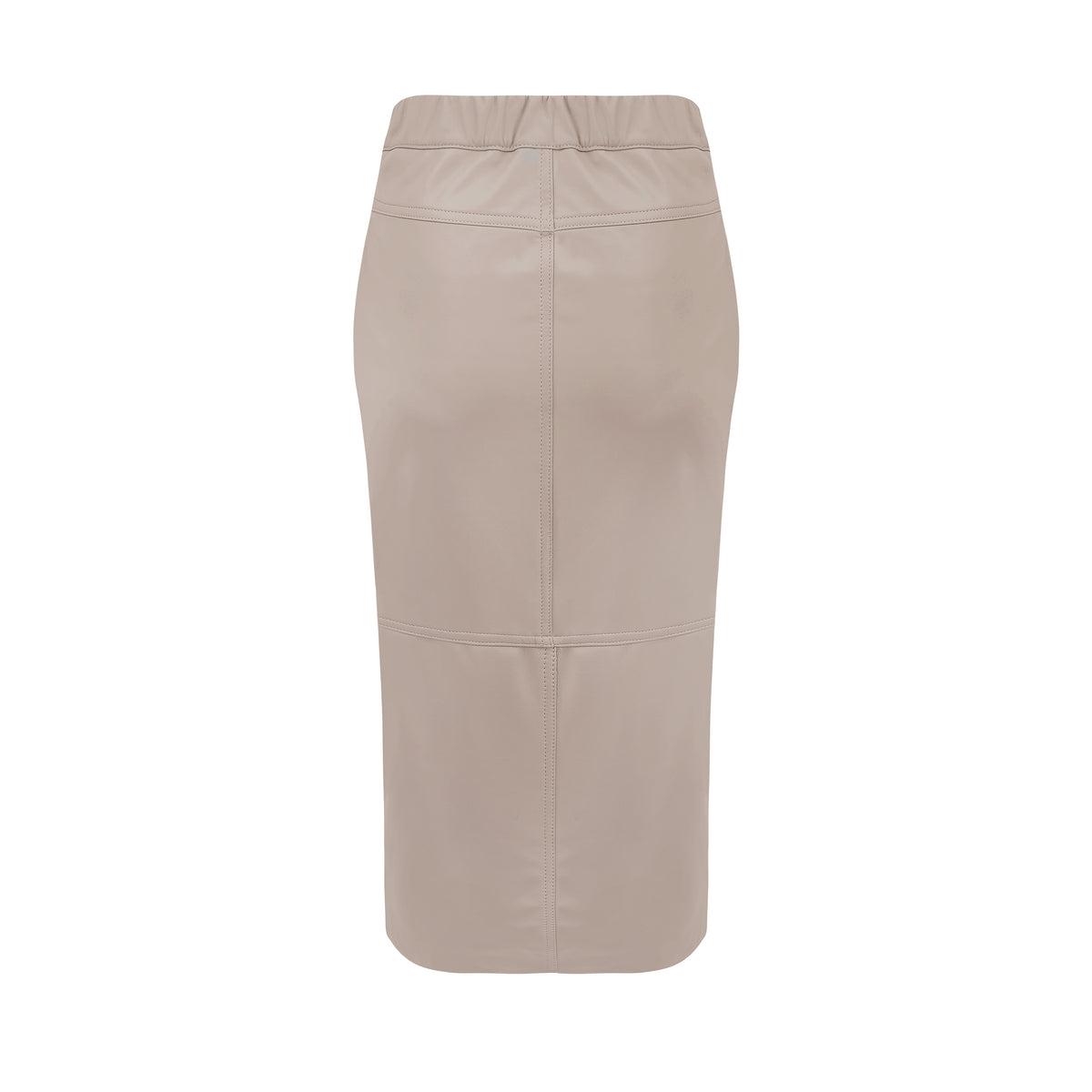 Margot Long Line Leather Skirt - Crème Brûlée