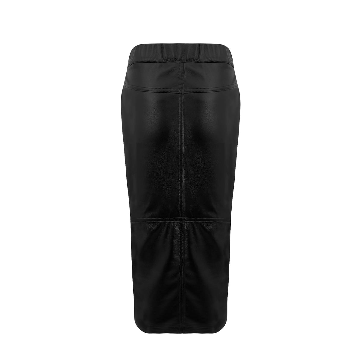 Margot Long Line Leather Skirt - Jet Black