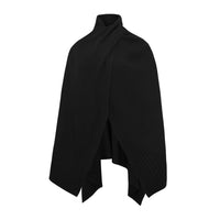 Molly Ribbed Knit Wrap - Jet Black