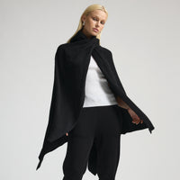 Molly Ribbed Knit Wrap - Jet Black