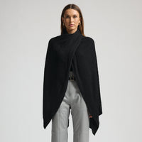Molly Ribbed Knit Wrap - Jet Black