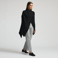 Molly Ribbed Knit Wrap - Jet Black