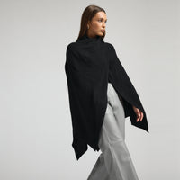 Molly Ribbed Knit Wrap - Jet Black