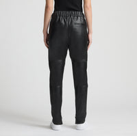 Reagan Leather Jogger - Jet Black