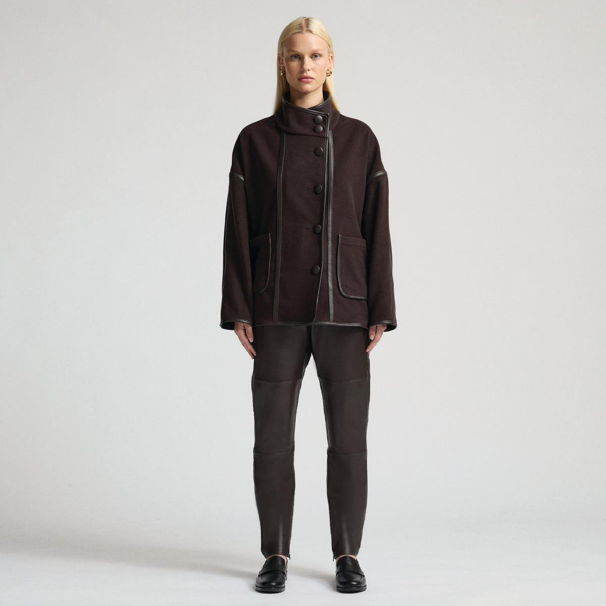 Reagan Leather Jogger - Espresso