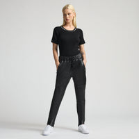 Reagan Leather Jogger - Jet Black