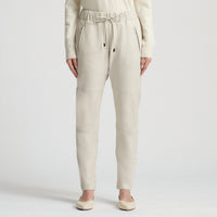 Reagan Leather Jogger - Milk