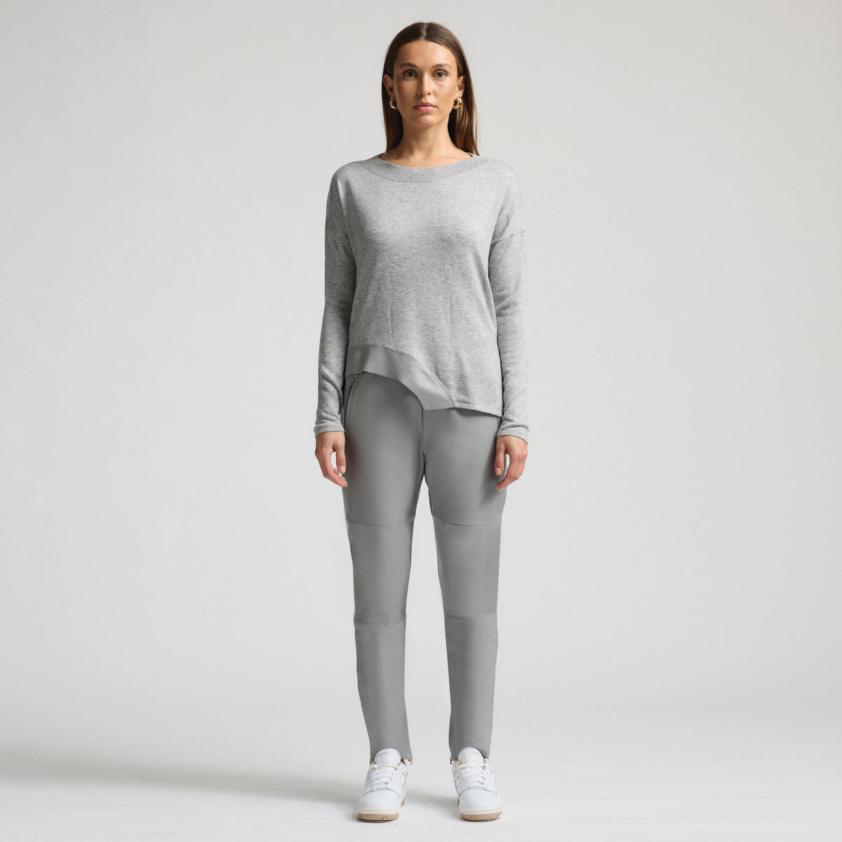 Reagan Leather Jogger - Earl Grey