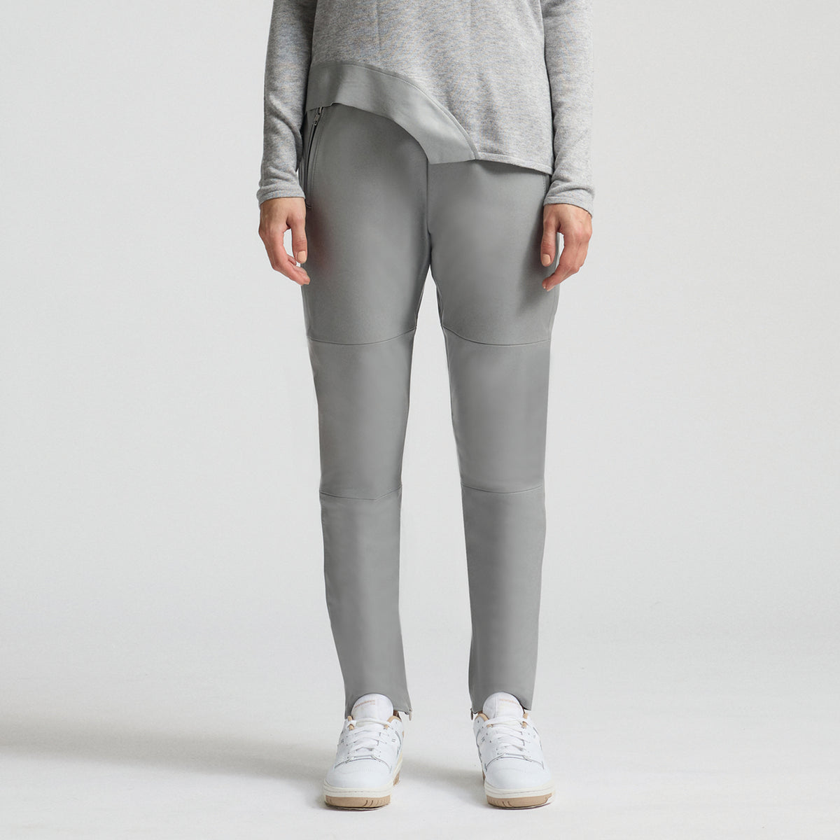 Reagan Leather Jogger - Earl Grey