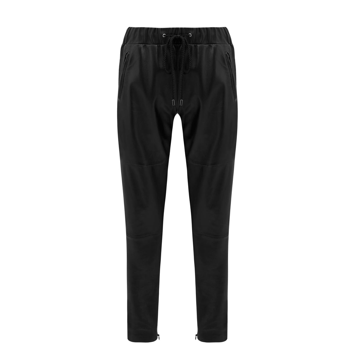 Reagan Leather Jogger - Jet Black