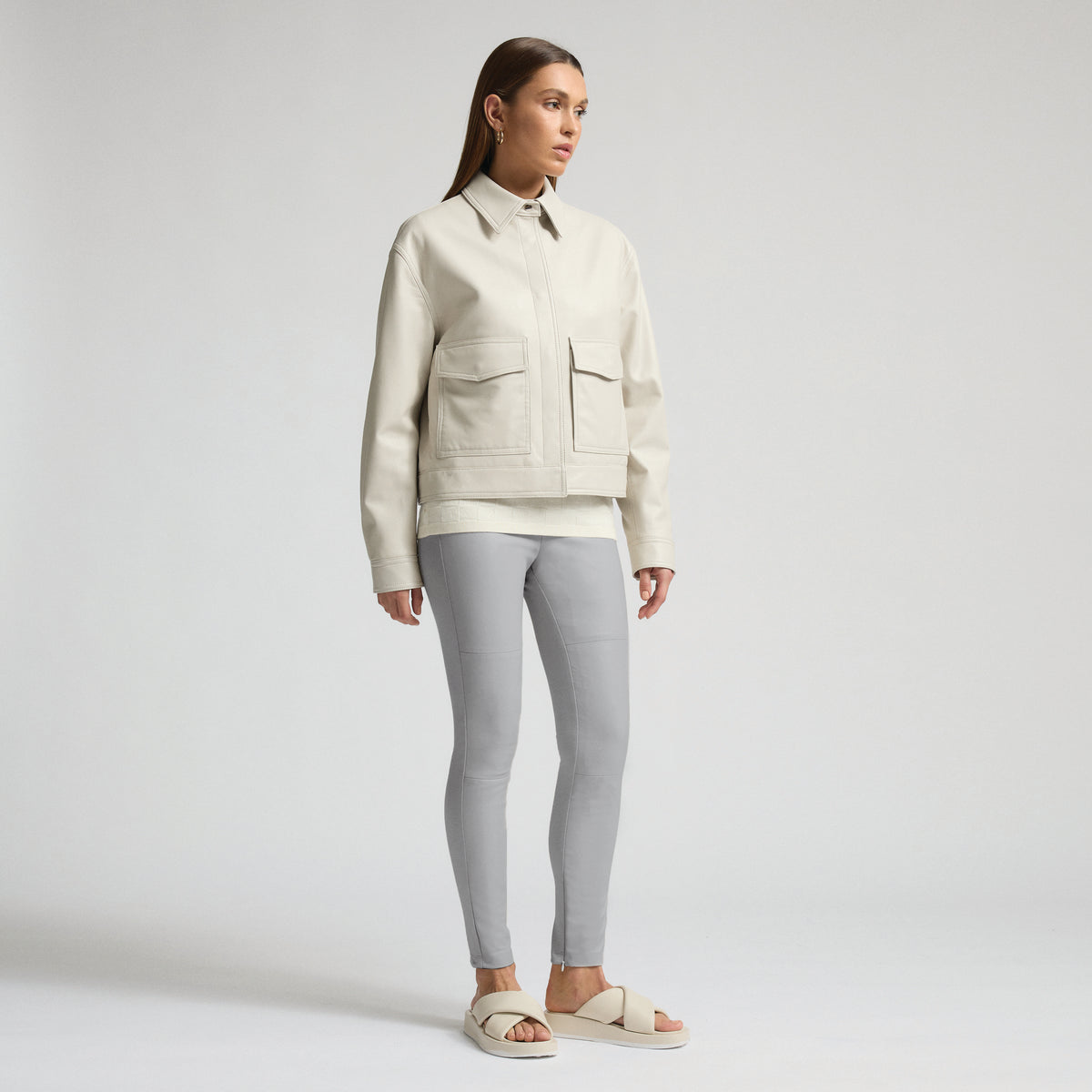 Ruby Leather Legging - Earl Grey
