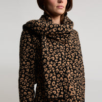 Georgia Large Knitted Reversible Cashmere Wrap - Leopard