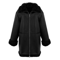 Anastasia Reversible Shearling Coat - Jet Black