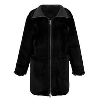 Anastasia Reversible Shearling Coat - Jet Black