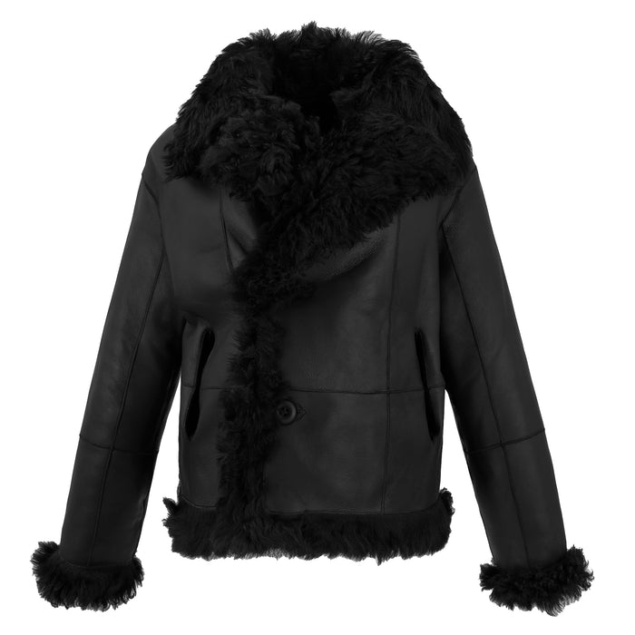 Anthea Reversible Shearling Jacket - Jet Black