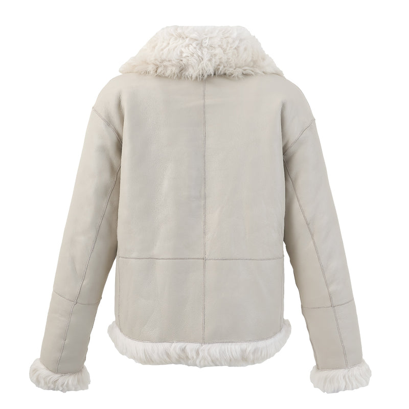 Anthea Reversible Shearling Jacket - Milk