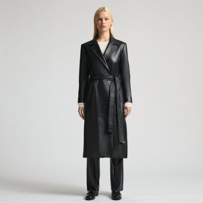 Amelia Trench Coat - Jet Black