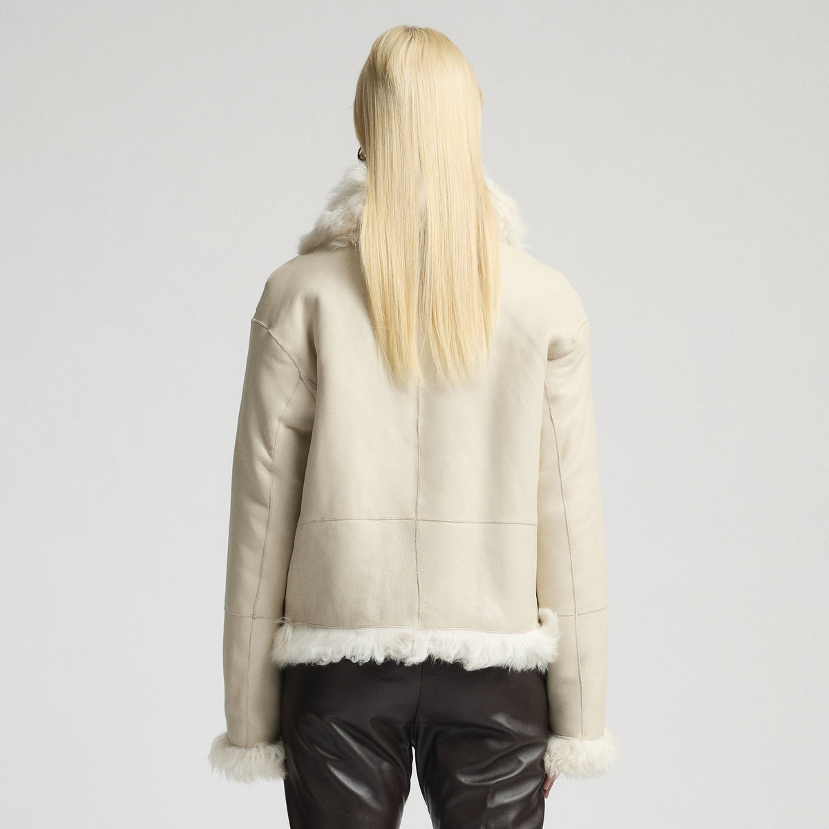 Anthea Reversible Shearling Jacket - Milk