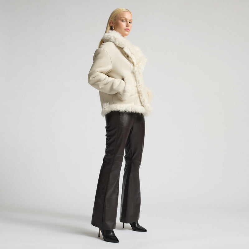 Anthea Reversible Shearling Jacket - Milk