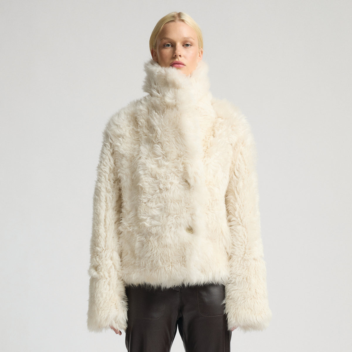 Anthea Reversible Shearling Jacket - Milk