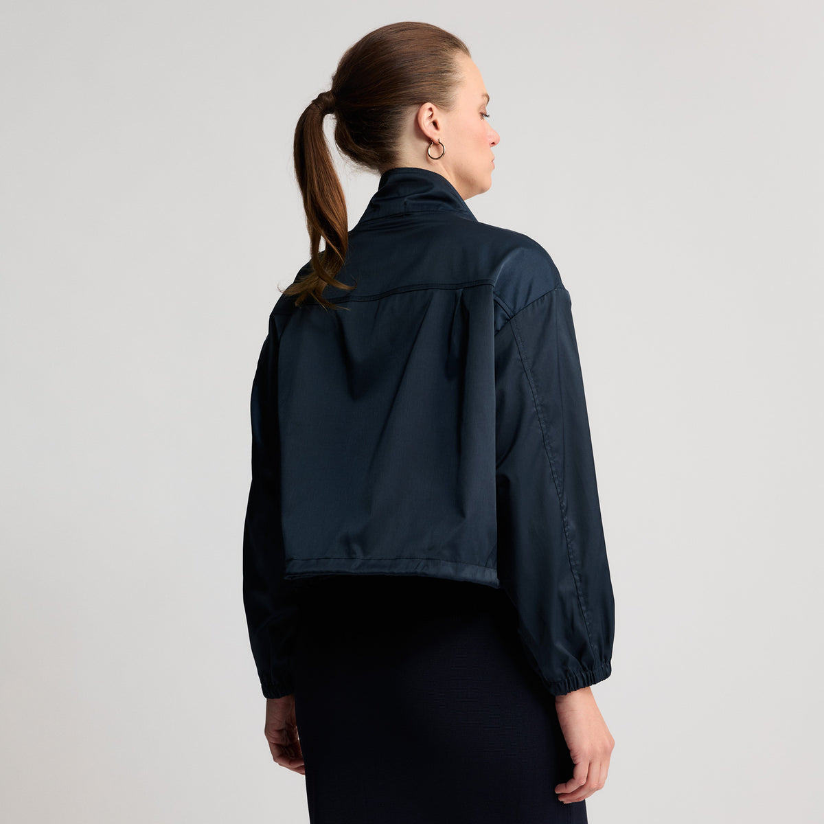 Simi - Cropped Windbreaker - British Navy