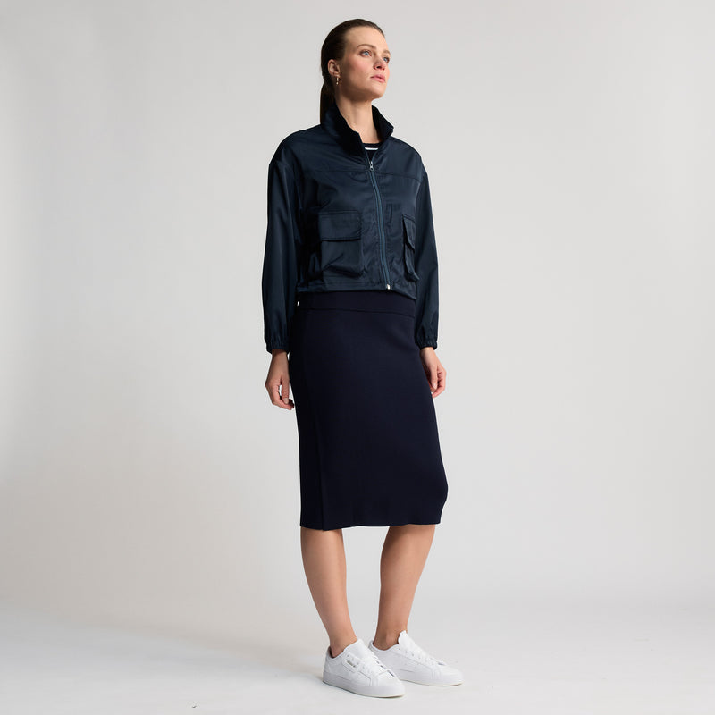 Simi - Cropped Windbreaker - British Navy