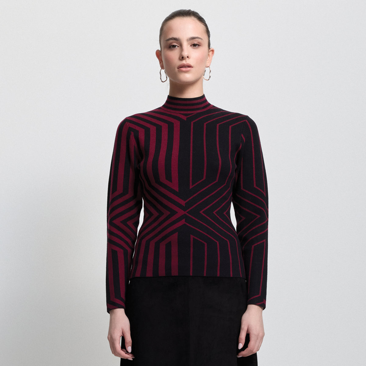 Base Layer Jacquard Knit - Bordeaux
