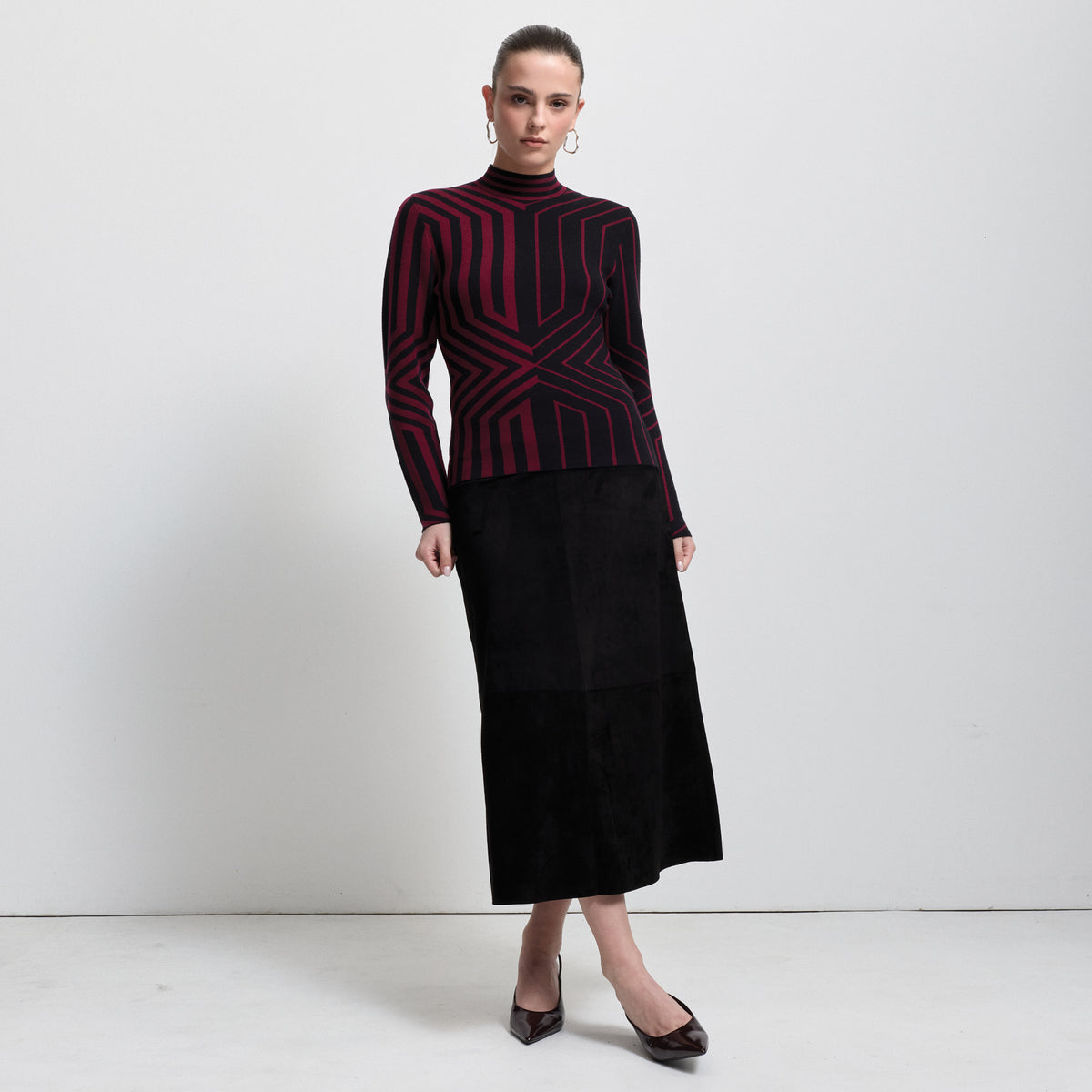 Base Layer Jacquard Knit - Bordeaux