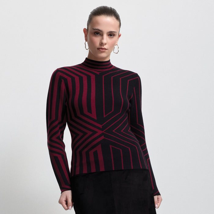 Base Layer Jacquard Knit - Bordeaux