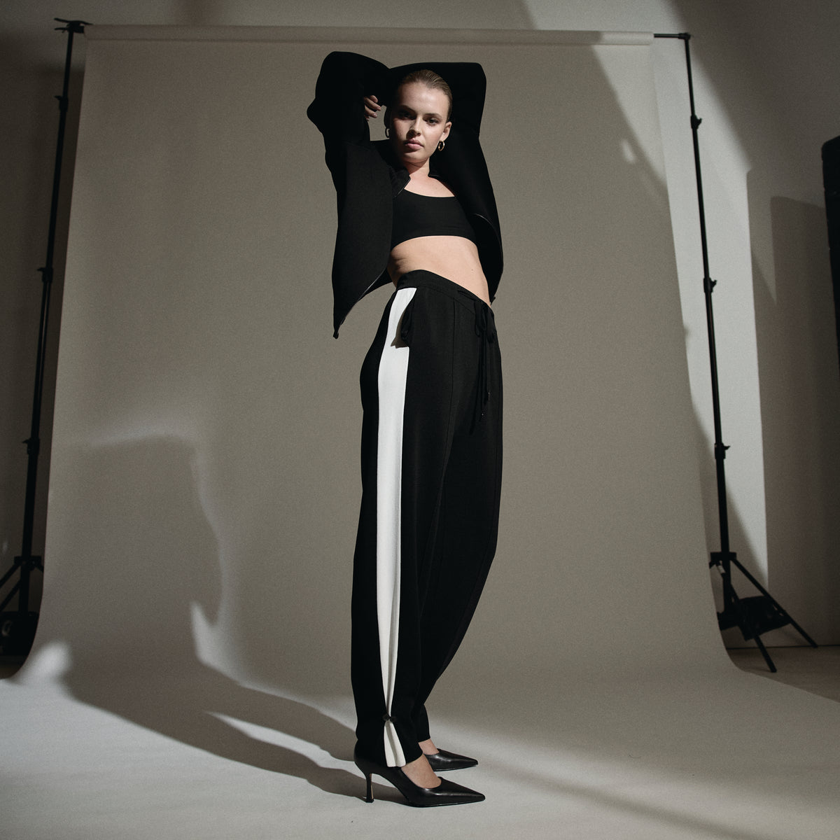 Base Layer Wide Leg Trouser - Jet Black