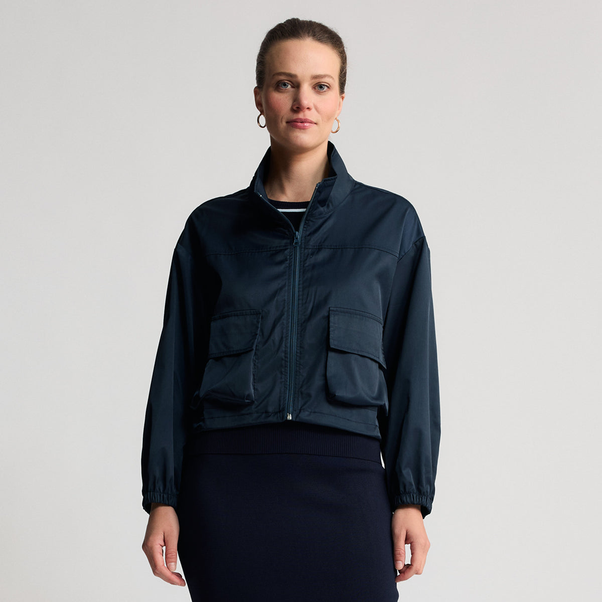 Simi - Cropped Windbreaker - British Navy