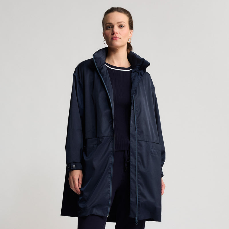 Loretta - Longline Windbreaker - British Navy