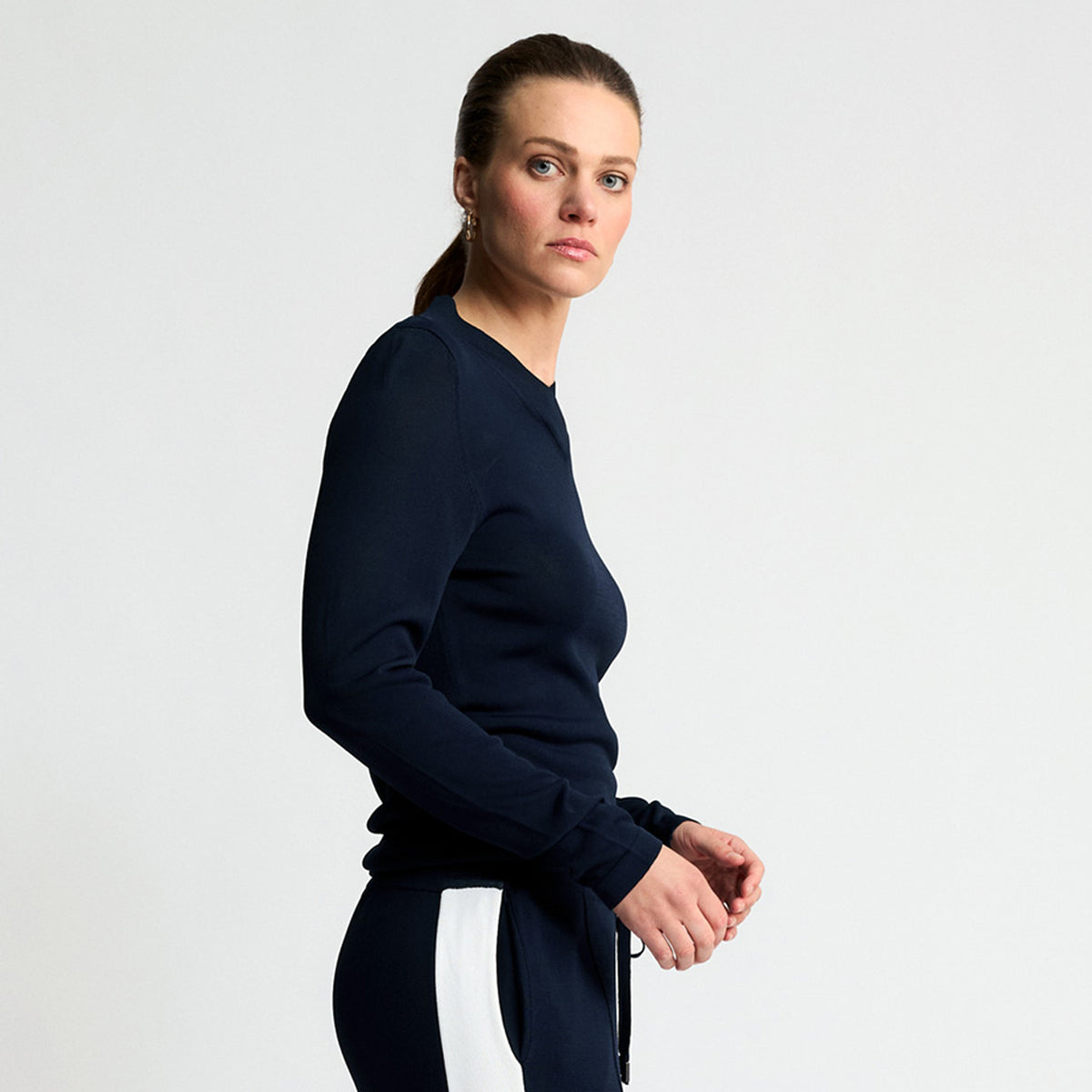 Base Layer Collar Wrap Knit - British Navy