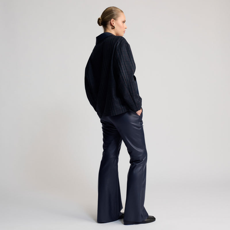 Harper Leather Pant - British Navy