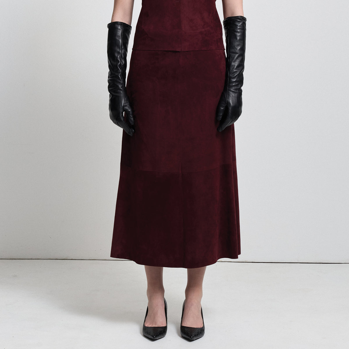 Christiana Skirt - Bordeaux Suede