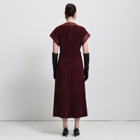 Leah Suede/Leather Top - Bordeaux
