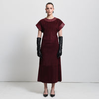 Christiana Skirt - Bordeaux Suede