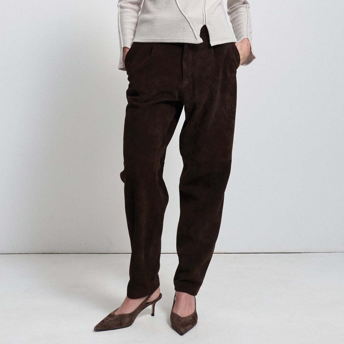 Harriet Trouser - Coffee Suede