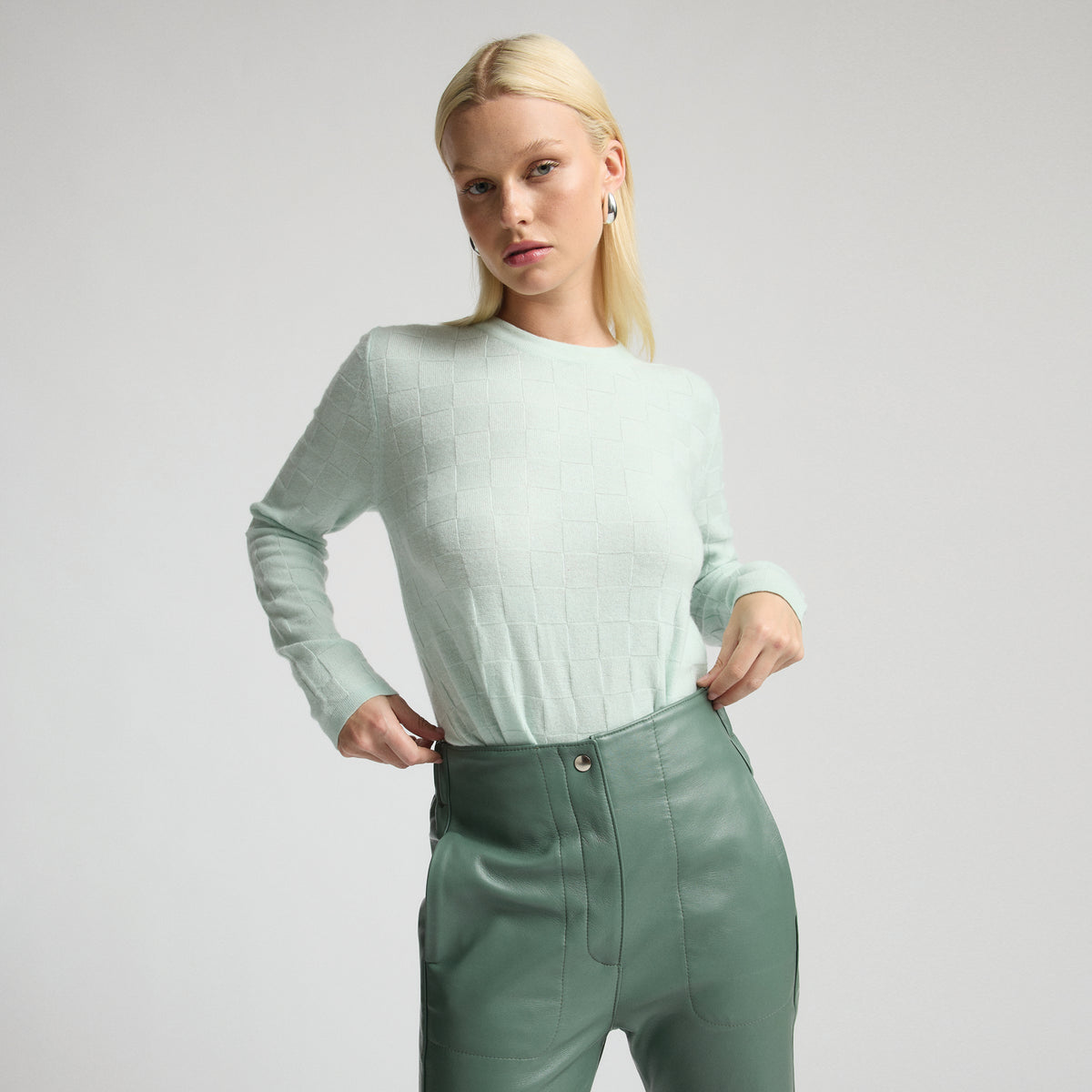 Harper Leather Pant - Sage