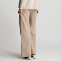 Chicago - Wide Leg Leather Pant - Cashew