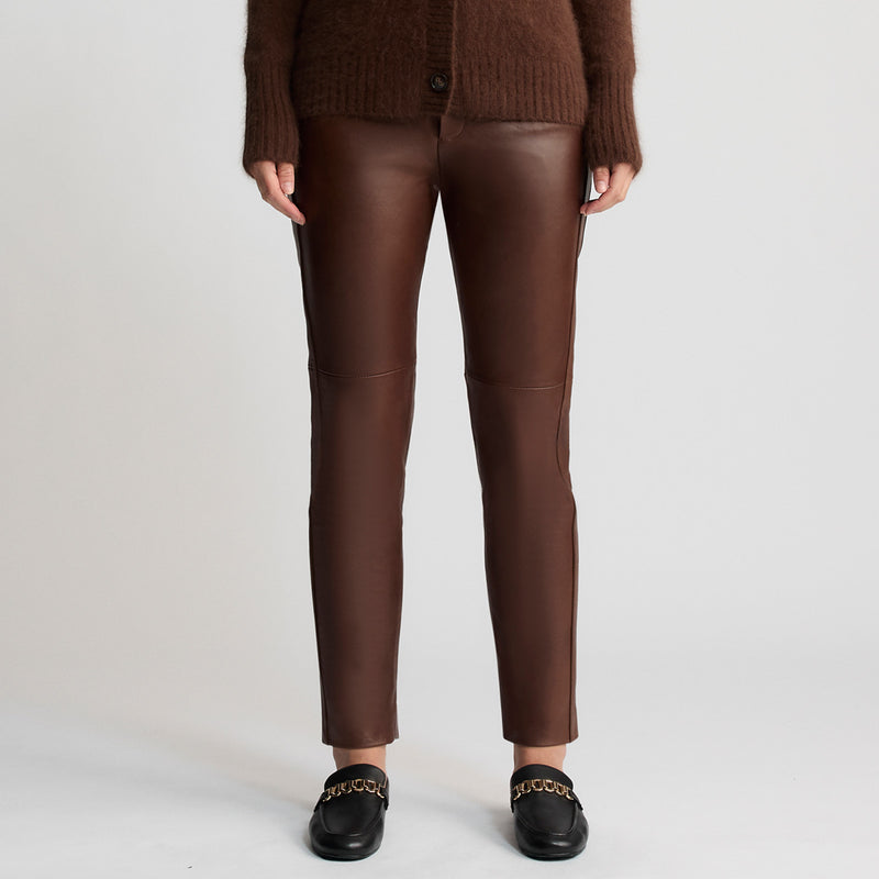 Tory Leather Pant - Chestnut