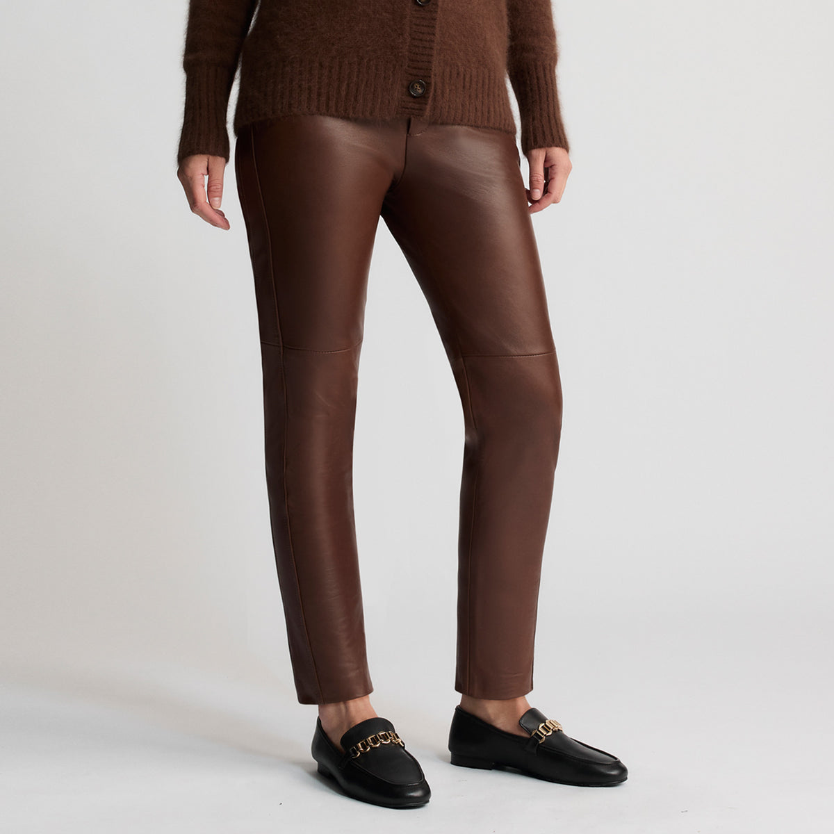 Tory Leather Pant - Chestnut