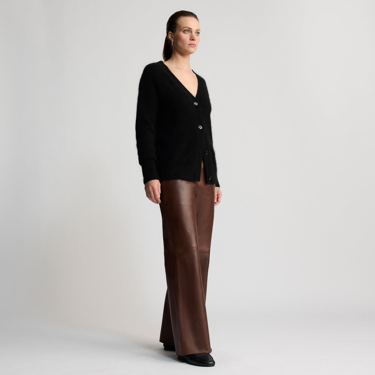 Chicago - Wide Leg Leather Pant - Chestnut