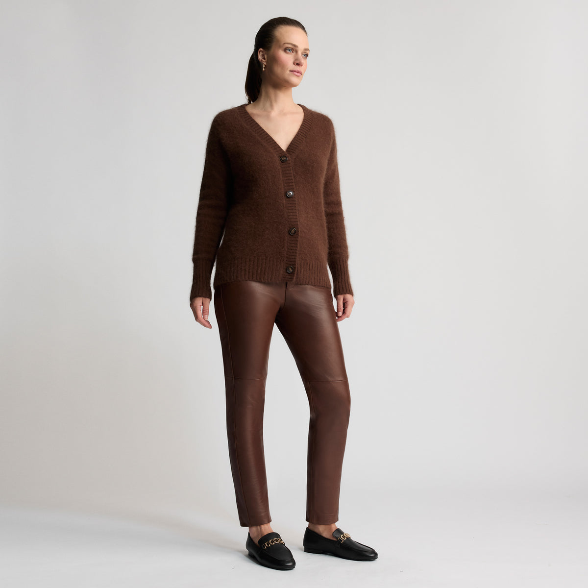 Tory Leather Pant - Chestnut