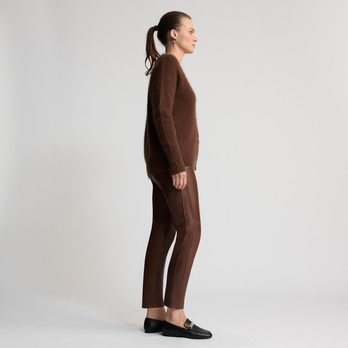 Tory Leather Pant - Chestnut