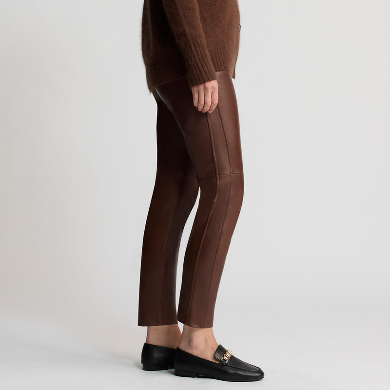 Tory Leather Pant - Chestnut