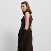 Gabriella Skirt - Coffee Suede