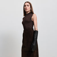 Gabriella Skirt - Coffee Suede